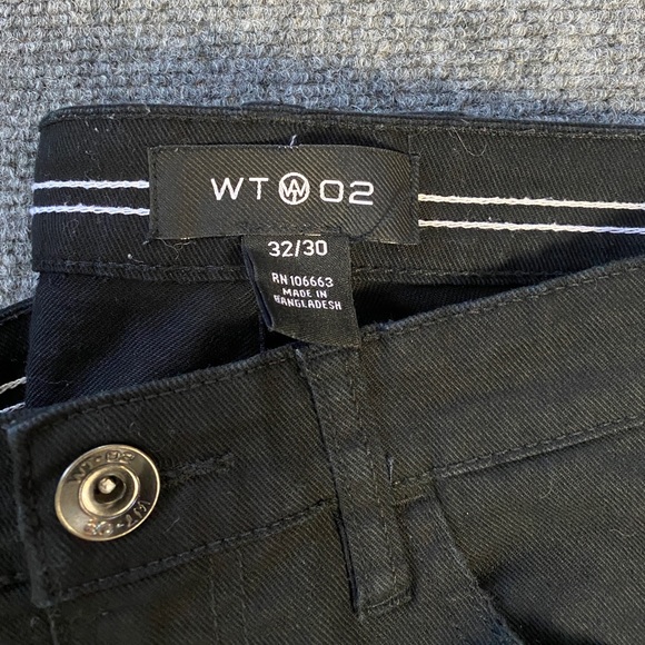 Black slim biker jeans 32x30 - Picture 3 of 3